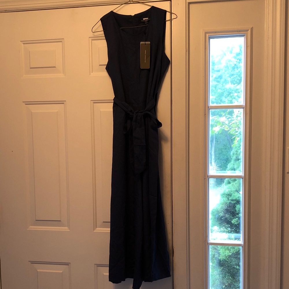 French Connection Navy Sleeveless Tie-Waist Maxi Dress